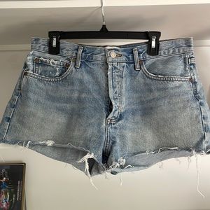 Agolde light wash denim shorts